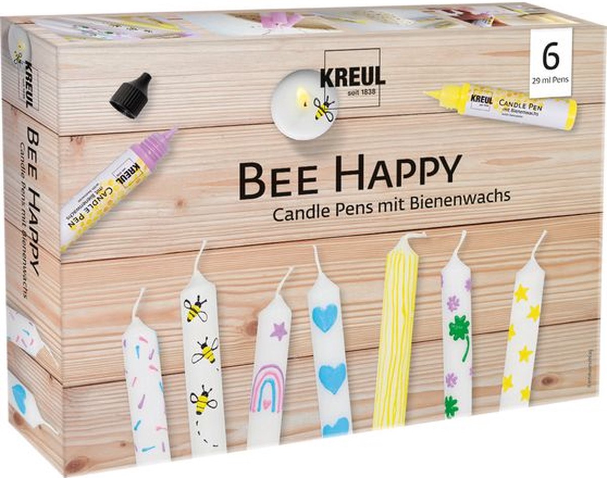 versierpennen set | Bee Happy | kaarsen decoratie | candle pen | Bijenwas